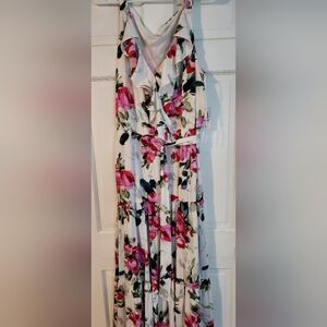 Sold Floral Maxi Dress - Pink and White